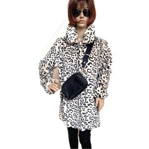SOLD! Snow leopard faux fur coat,  NWOT, S
